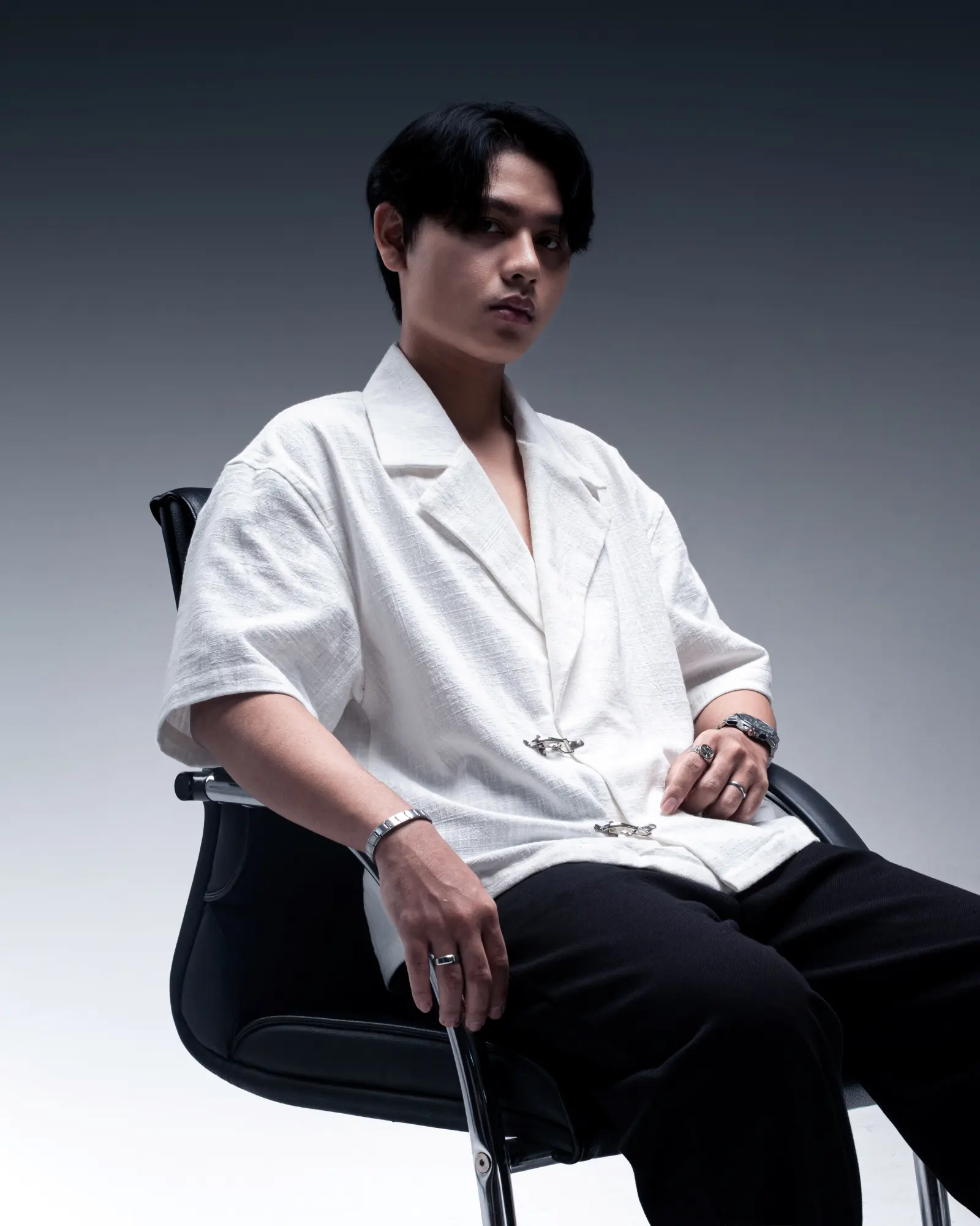 RHODES APPAREL - HAVEN BLAZER BOXY CUT SHIRT SERIES WHITE Detail