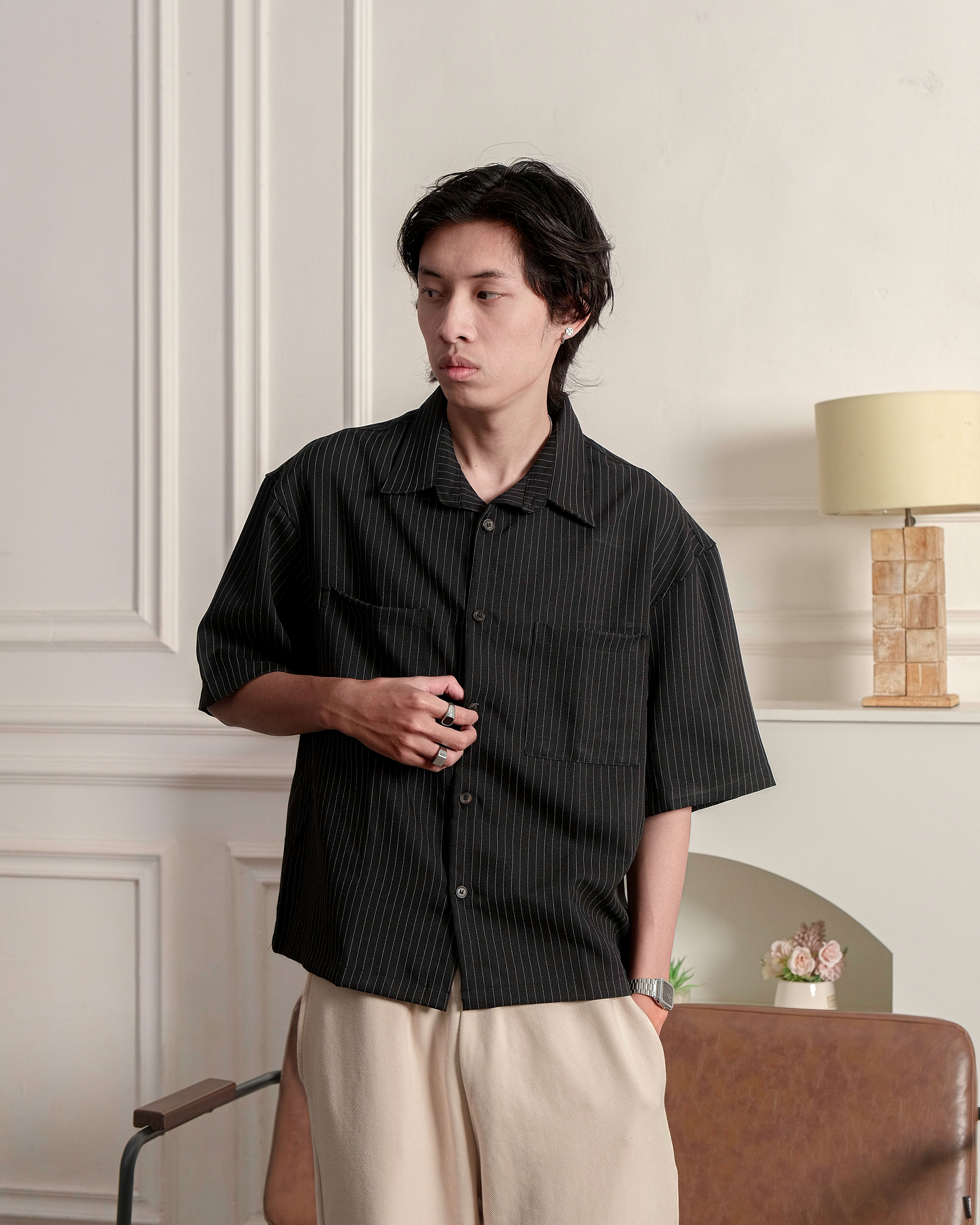 RHODES APPAREL - HAMTON STRIPE BOXY SHIRT Detail