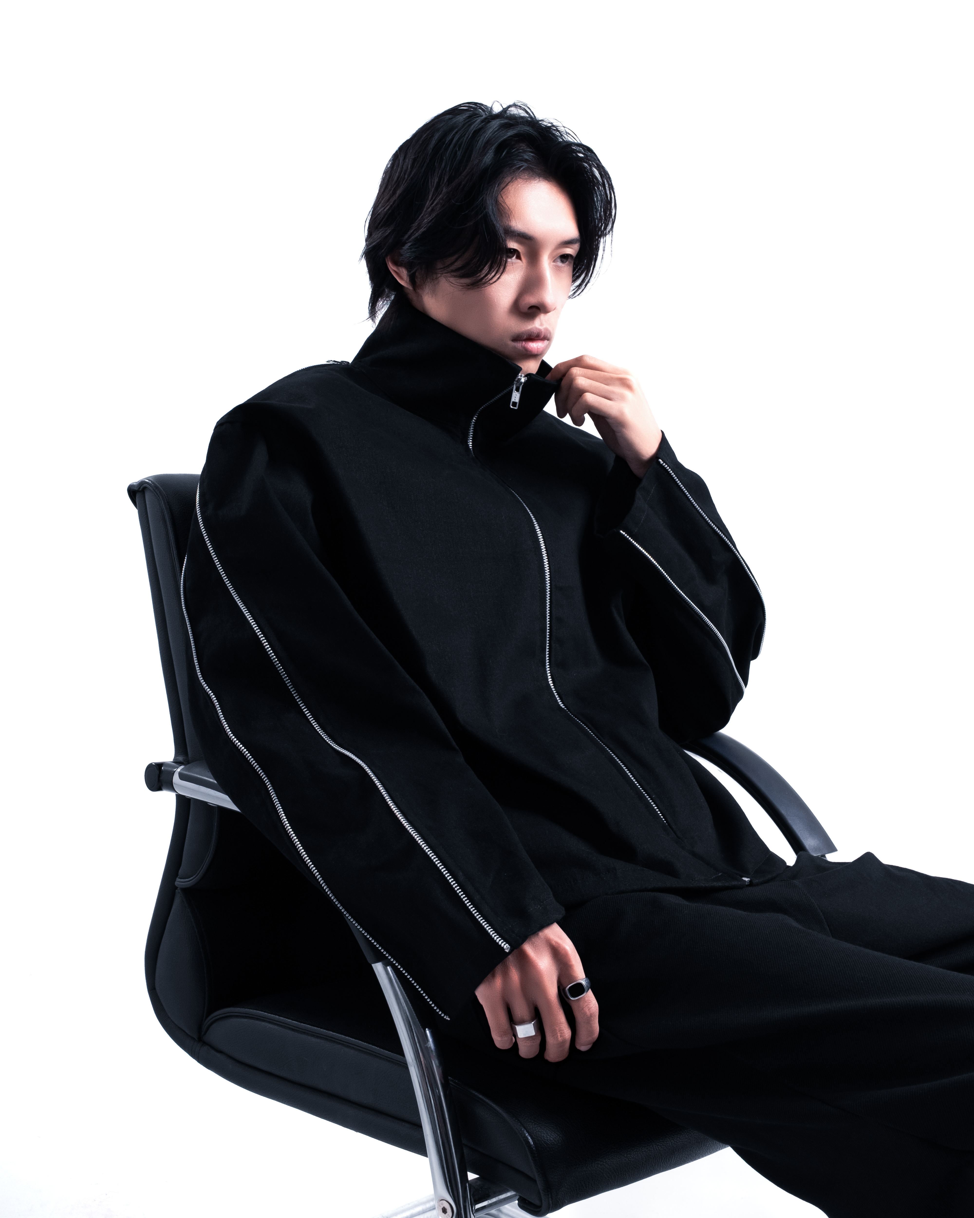 RHODES APPAREL - FLEXZIP BOXY CUT JACKET BLACK Detail