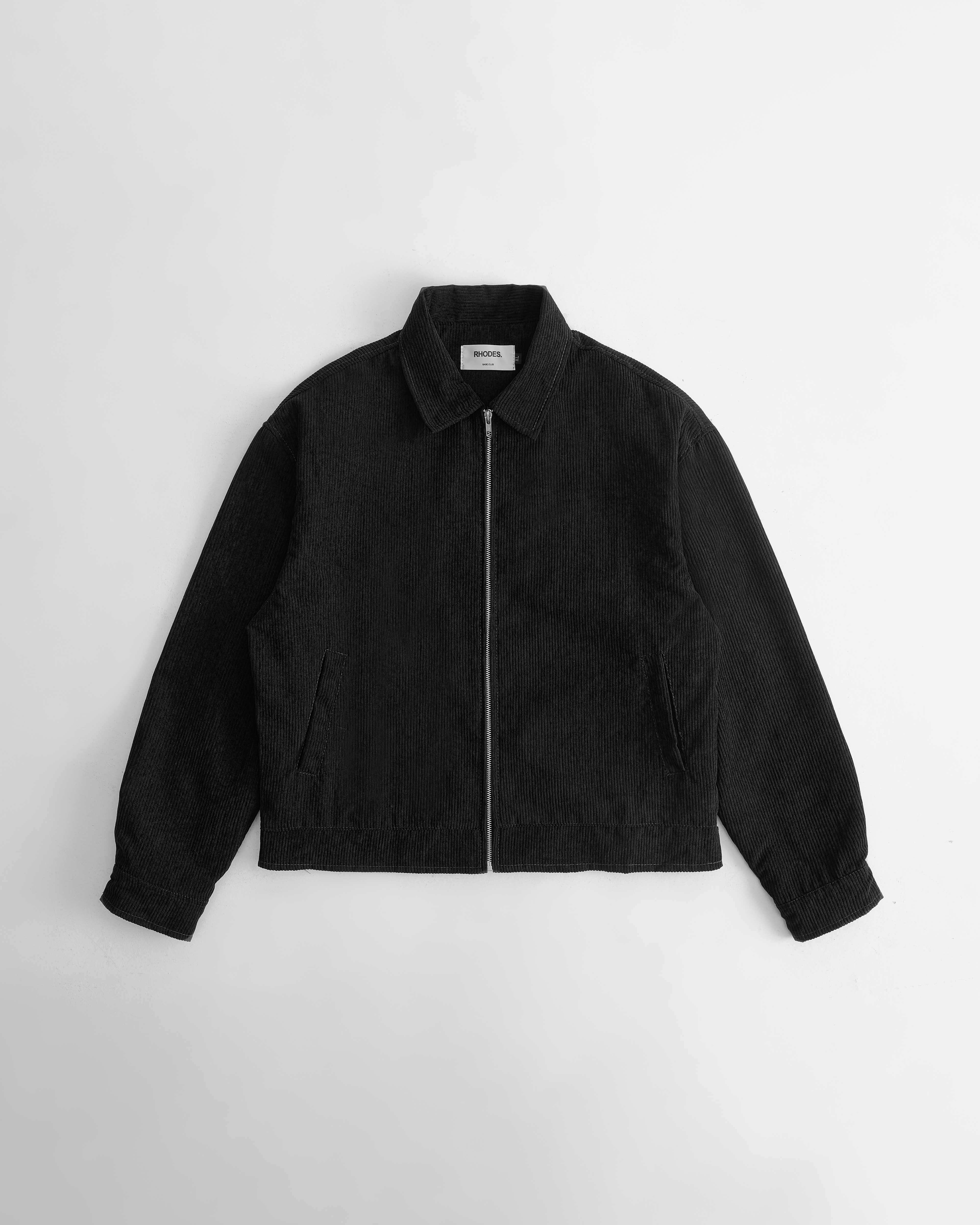 RHODES APPAREL - VERON CORDUROY BOXY CUT JACKET BLACK